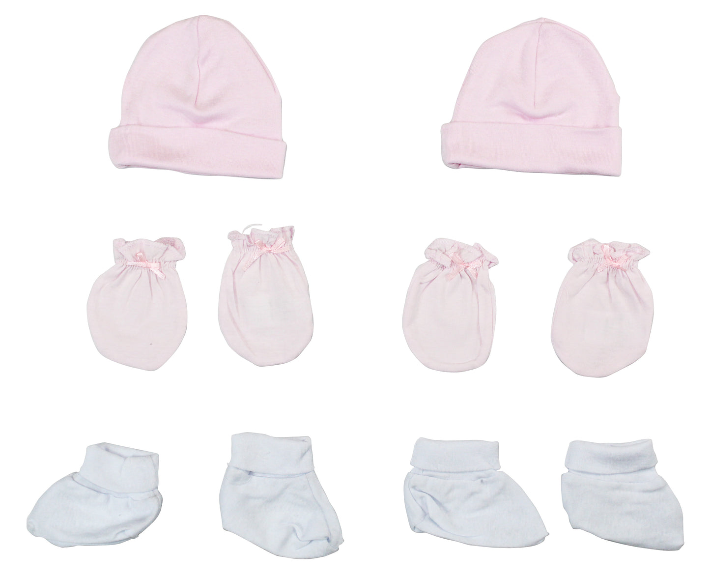 Girls' Cap, Booties and Mittens 6 Piece Layette