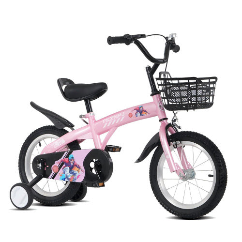 FKZNPJ 16 Inch Sporty Kids Bike With Training Wheels And Stand