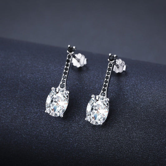 All-match Oval Zircon Copper-plated Earrings