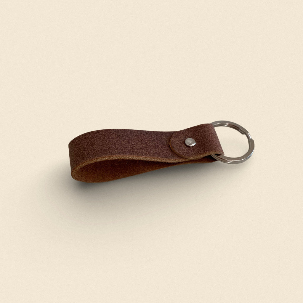 Leather Keychain / Handmade Dark Brown Key Ring Fashion Accessory